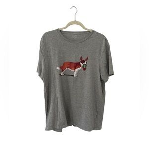 Men’s J.Crew Gray Short Sleeve Tee with Dog Graphic